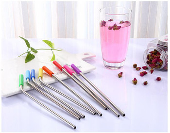 Straight Bent Stainless Steel Straw 8.5" 9.5" 10.5" Reusable Drinking Straw with Processed Nozzles Bar Drinking Tools