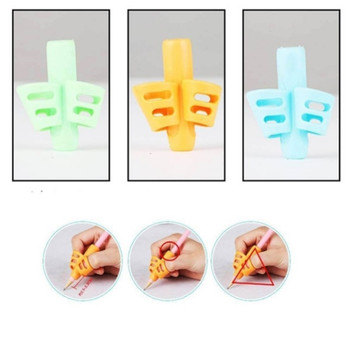Two-Finger Pencil Grip Holder Children Kids Learning Writing Tool Writing Pen Writing Correction Device School Statione 3pcs per set
