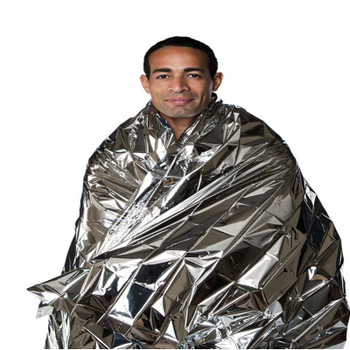 Emergency Blanket Survival Rescue Insulation Curtain Outdoor Life-saving Military Silver 130X210CM