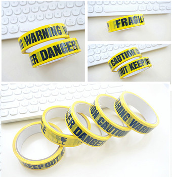 24mm*25m Warning Tape Danger Caution Fragile Barrier Remind DIY Sticker Work Safety Adhesive Tapes For Mall Store School