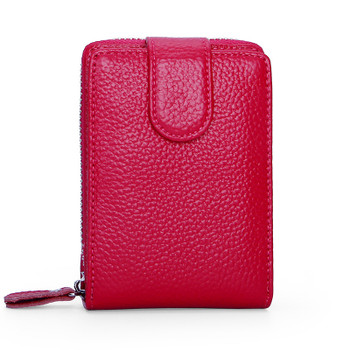 Driver's License Leather Card Cowhide Three-storey Mens Multi-function Zipper Wallet