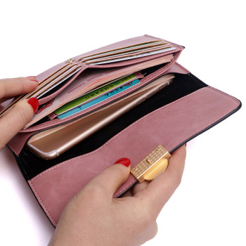 Long Women's Handbag Wallet Multi-function Coin/Card/Mobile Phone Holder Large Capacity Handbag Ladies PU Leather Purse for Gift Party