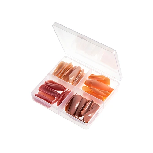 Wholesale Brown Nude Long Coffin Nail Set