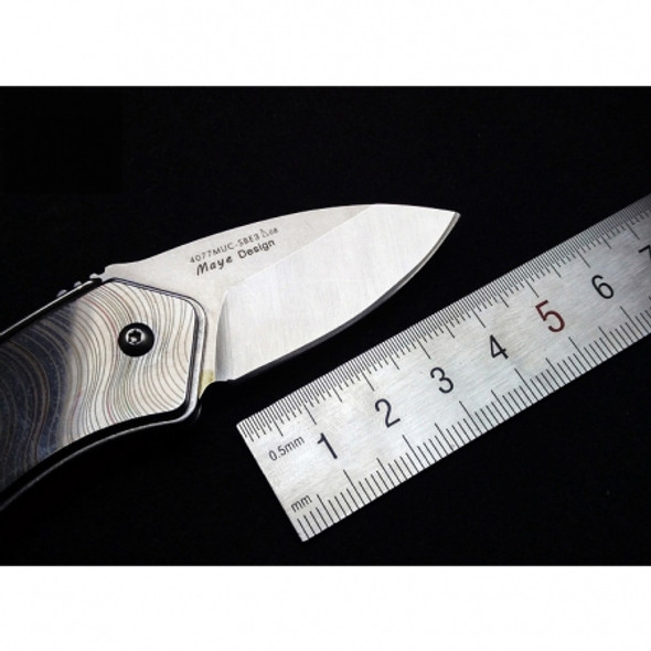 Sanrenmu 4077MS3 Slip Joint Knife Spanner Color carved flower handle w/ Carabiner Clip