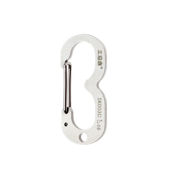 Sanrenmu Lucky Number SK003D Keychain No. 4Cr13 Stainless Steel Quick Release Carabiner w Keyring