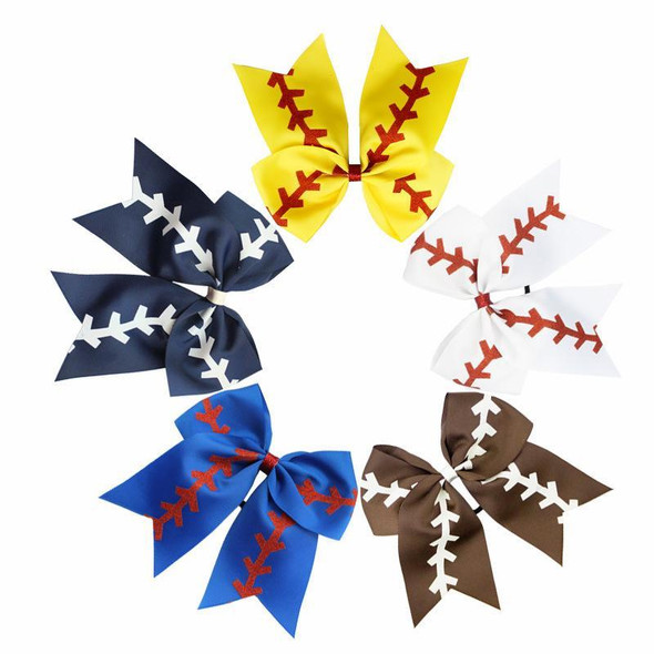 Softball Baby Headband Girl Baseball Cheer Hairbands Rugby Bowknot Hair Bows Cheerleading Hair Accessories