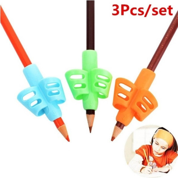 Two-Finger Pencil Grip Holder Children Kids Learning Writing Tool Writing Pen Writing Correction Device School Statione 3pcs per set