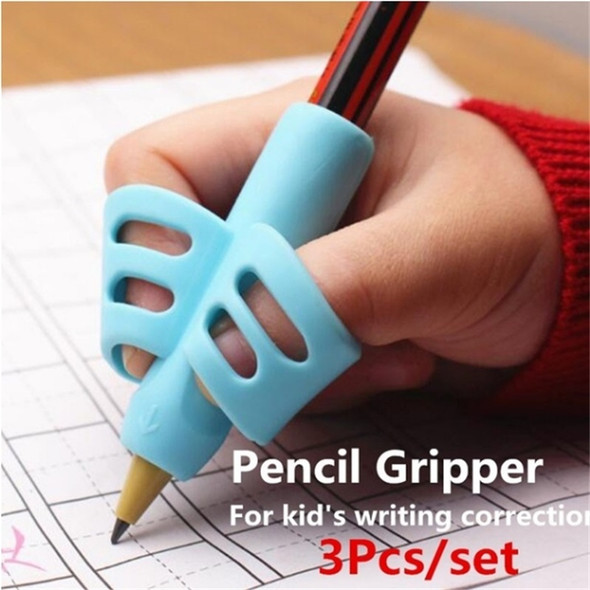 Two-Finger Pencil Grip Holder Children Kids Learning Writing Tool Writing Pen Writing Correction Device School Statione 3pcs per set