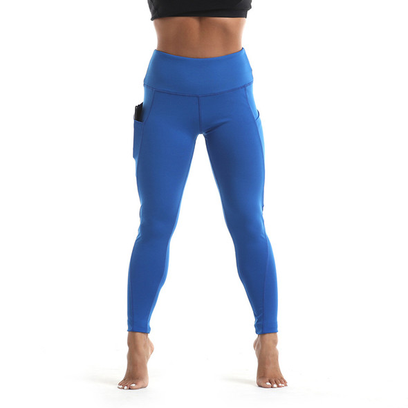 women's power flex blue yoga pants with black  phone case