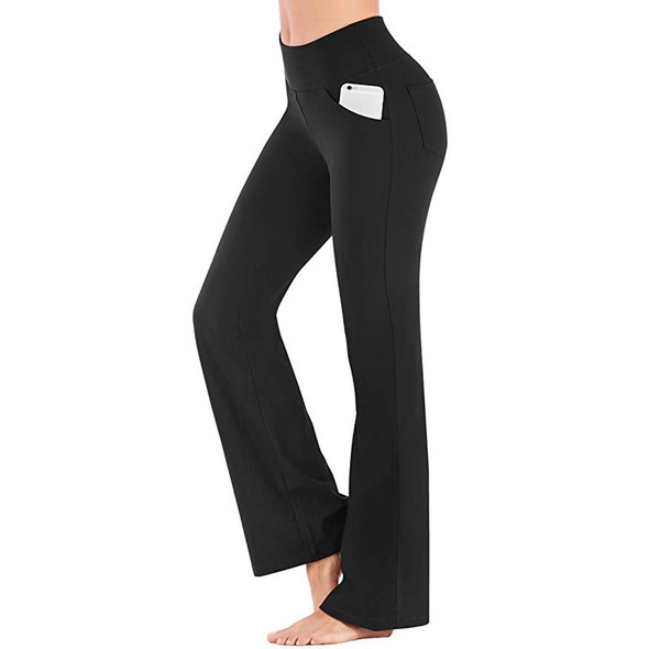 black yoga pants with pockets