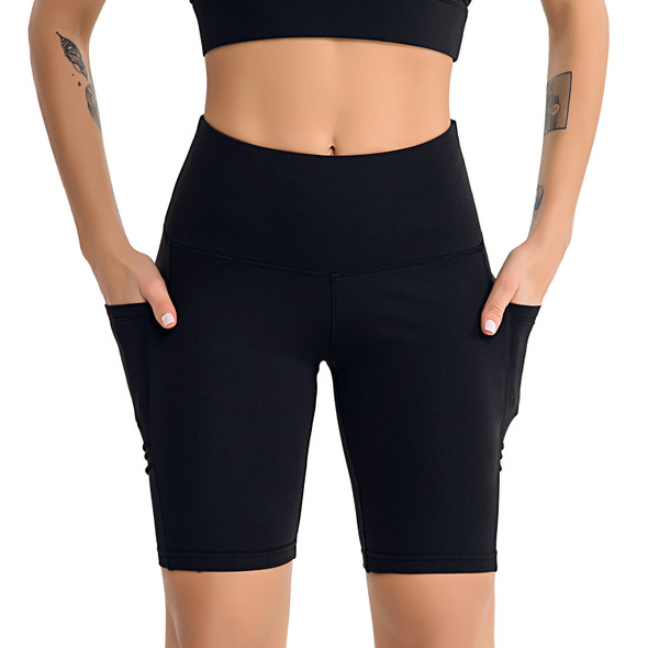 black biker shorts with 2 side pockets