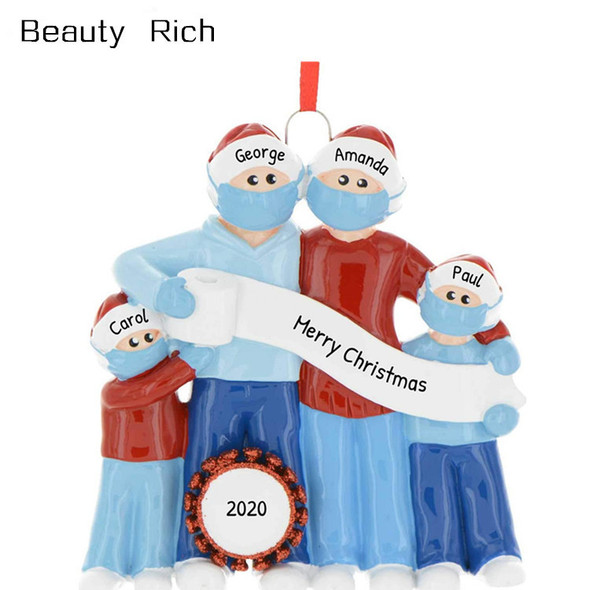 2020 DIY Name Blessings Snowman Christmas Tree Hanging Pendant PVC Decorations