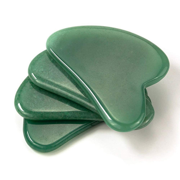 Green Aventurine Gua Sha Scraping Massage Tool, Natural Crystal Heart Shape Scraping Board Scraper Tool