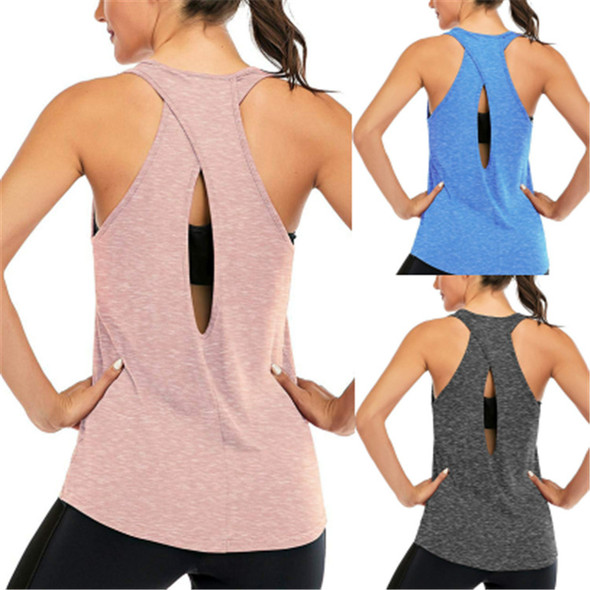 Summer Cross Sports Vest Fitness Women Yoga T-shirt