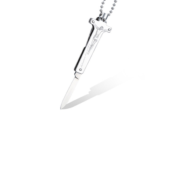 Sanrenmu 6155 Jesus Christ Necklace Small Pendant Folding Knife Outdoor EDC Tools