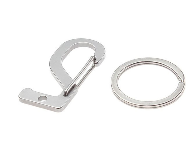 Sanrenmu Lucky Number SK002D Keychain No. 4Cr13 Stainless Steel Quick Release Carabiner w Keyring