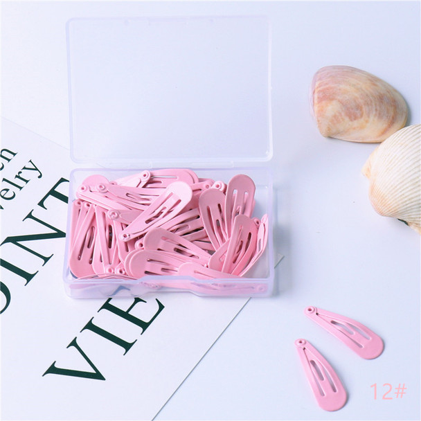 Children Hairpin Set 50pcs per Box 3cm Water Droplets BB Clip Paint Clip Baby Metal jewelry