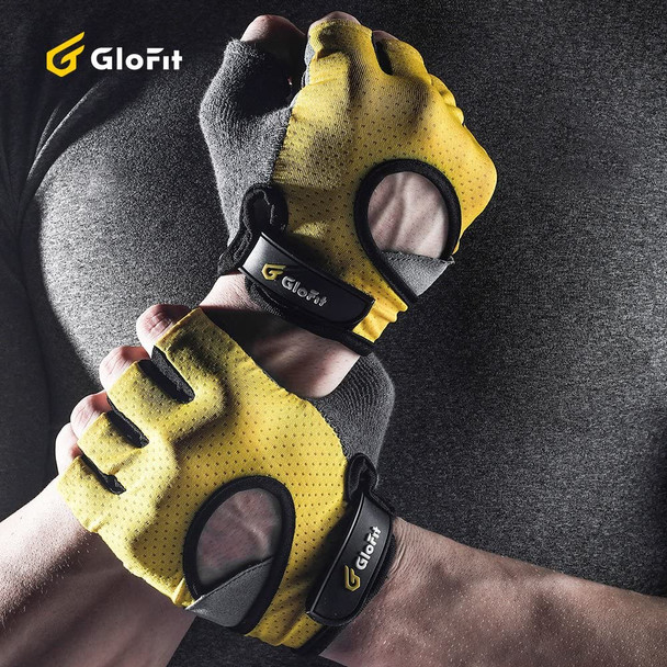 yellow gym workout gloves