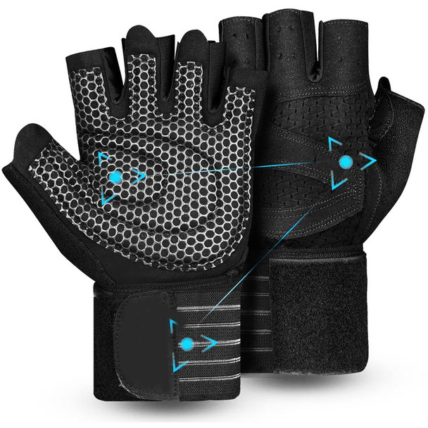 weight lifting gloves with wrist wrap support