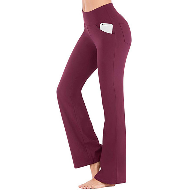 yoga pants women wine color