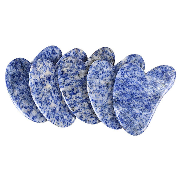 Sodalite Gua Sha Scraping Massage Tool, Natural Crystal Heart Shape Scraping Board Scraper Tool