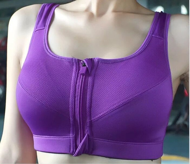 Women Zipper Sports Bras Padded Push Up Tops Lady Girls Fitness Run Gym Yoga Vest