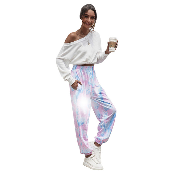 Womens Tie-dyed Casual Sports Basic Sweatpants