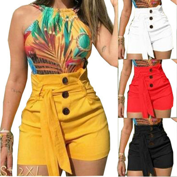 Summer Women's High Waist Shorts Plus Size Shorts