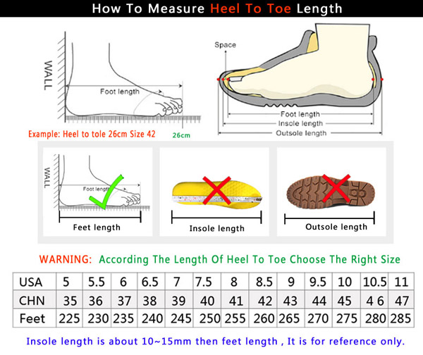 Sports Shoes Size Chart