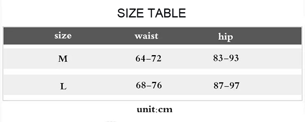 Yoga Shorts Size Chart