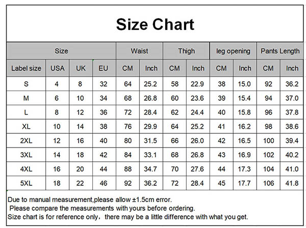 women pajama pants size chart k05