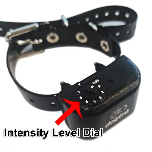dogtra-ys300-dial.jpg Dogtra YS300 Bark Control Collar - most dogs — intensity level dial on the collar receiver