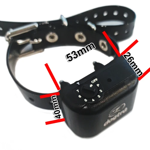 dogtra-ys300-size.jpg Dogtra YS300 Bark Control Collar - most dogs — collar receiver dimensions marked in millimetres