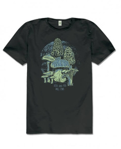 Get trippy inside this Mushroom Forager Organic T-Shirt. Venture into the forest and discover the magic it has to offer. Unisex organic cotton t-shirt reads: SEEK AND YOU WILL FIND, and displays a medley of edible mushrooms (morel mushrooms, a caesar's mushroom, a porcini, saffron milk caps, and a chanterelle). Black. Get trippy inside this Mushroom Forager Organic T-Shirt. Venture into the forest and discover the magic it has to offer. Unisex organic cotton t-shirt reads: SEEK AND YOU WILL FIND, and displays a medley of edible mushrooms (morel mushrooms, a caesar's mushroom, a porcini, saffron milk caps, and a chanterelle). Black.