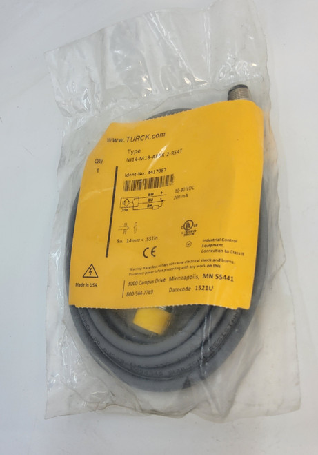 Turck Barrel Sensor w/ Cable NI14-M18-AP6X-2-RS4T - New Turck Barrel Sensor w/ Cable NI14-M18-AP6X-2-RS4T - New