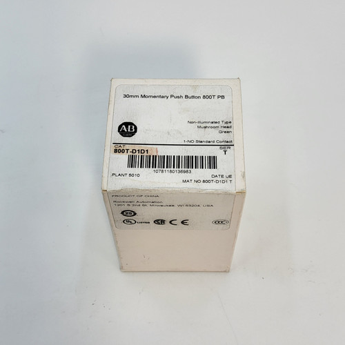 Allen-Bradley 800T-D1D1 Momentary Green Push Button - New Allen-Bradley 800T-D1D1 Momentary Green Push Button - New