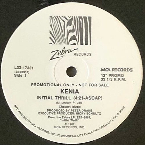 Kenia “Initial Thrill”(Promotional Copy) - 12” Single