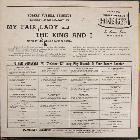 “My Fair Lady/The King and I - A Thrilling High Fidelity Recording of Two Smash Broadway Hits”