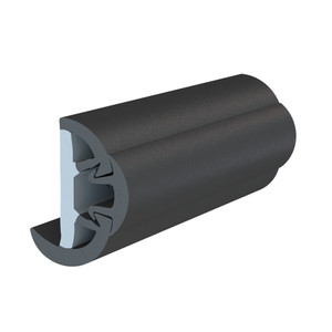 TACO SuproFlex Rub Rail Kit w\/Flex Vinyl Overlay Insert - 1-5\/8"H x 7\/8"W x 60'L - Black w\/Black Insert [V11-9991BBK60-2]