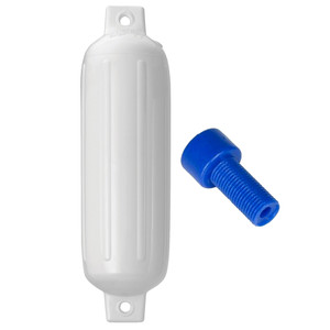 Polyform G-3 Twin Eye Fender 5.5" x 19" - White w\/Adapter [G-3 WHITE W\/AIR ADAPTER]