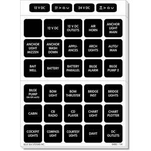 Blue Sea 4218 Square Format Label Set for Battery Management Panels - 30 [4218]