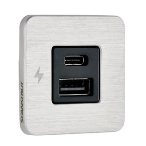 Scanstrut TILE USB-A\/USB-C Interior Charging Socket - 12\/24V - Stainless Steel Bezel [SC-TILE-11]
