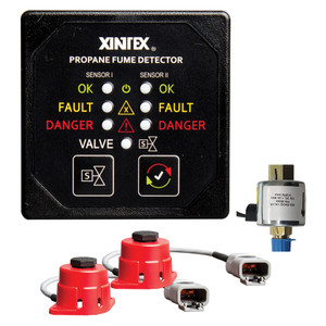 Fireboy-Xintex Propane Fume Detector, 2 Channel, 2 Sensors, Solenoid Valve  Control  20 Cable - 24V DC  [P-2BS-24-R]