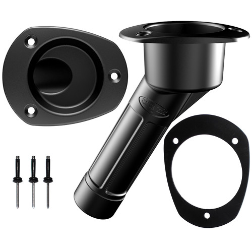 Mate Series Plastic Rod  Cup Holder 30 Closed w\/Oval Top f\/Kayaks - Black [P2030BK]