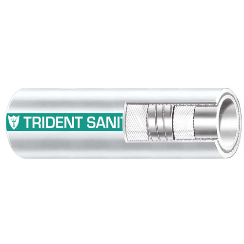 Trident Marine 1-1\/2" x 50 Coil Premium Marine Sanitation Hose - White w\/Green Stripe [102-1126]
