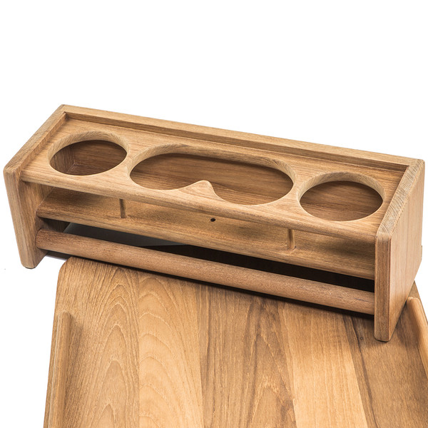 Whitecap Teak Drinkholder w\/Removable Cockpit Table Top - Holds 4 Glasses [61394C]