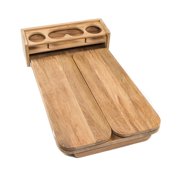 Whitecap Cockpit Table w\/Folding Leaves  4 Cupholders - Teak [61392C]