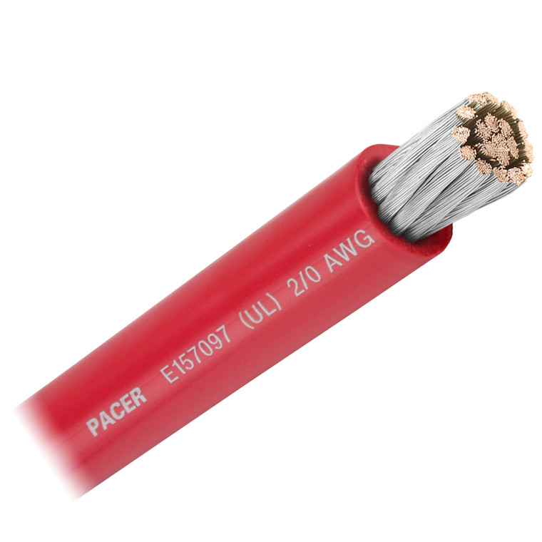 Pacer Red 2\/0 AWG Battery Cable - Sold By The Foot  [WUL2\/0RD-FT]