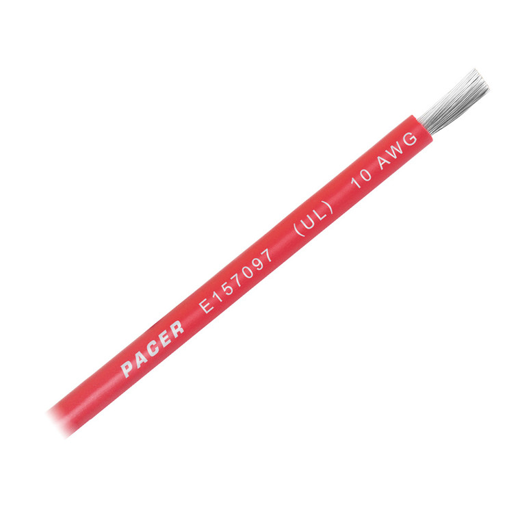 Pacer Red 10 AWG Battery Cable - Sold By The Foot  [WUL10RD-FT]