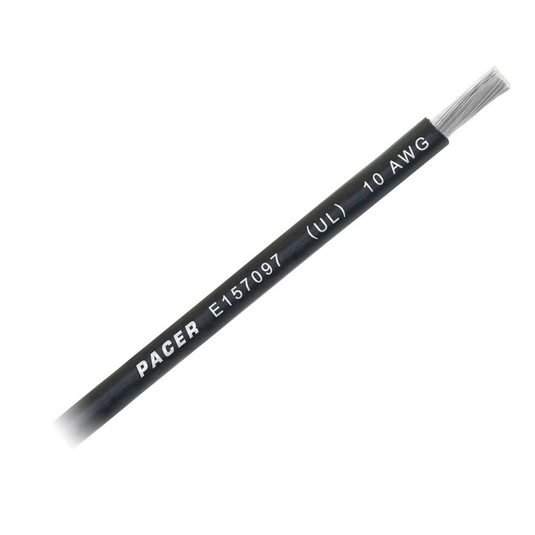 Pacer Black 10 AWG Battery Cable - Sold By The Foot  [WUL10BK-FT]